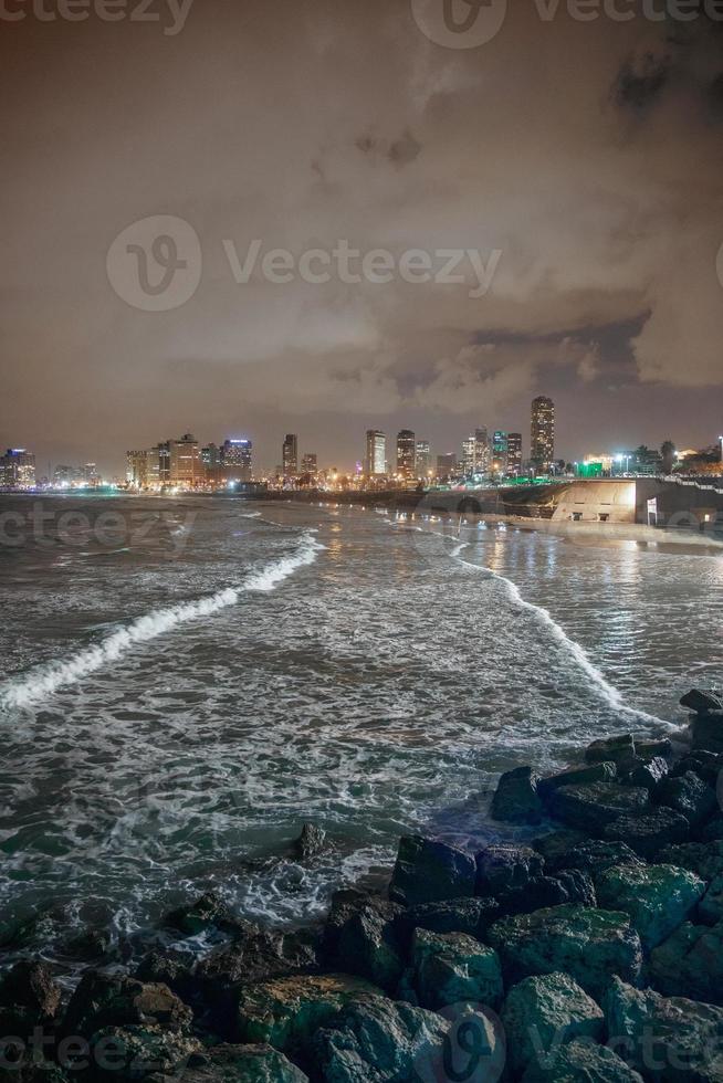 Stunning night view of Tel Aviv photo