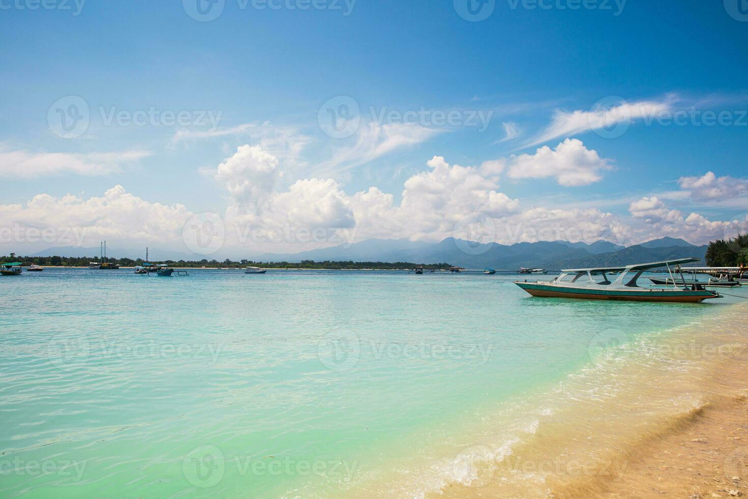 Beautiful view of the Gili Meno and a Lombok islands photo