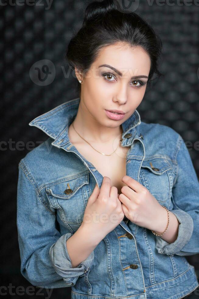 Portrait of a young thoughtful woman photo