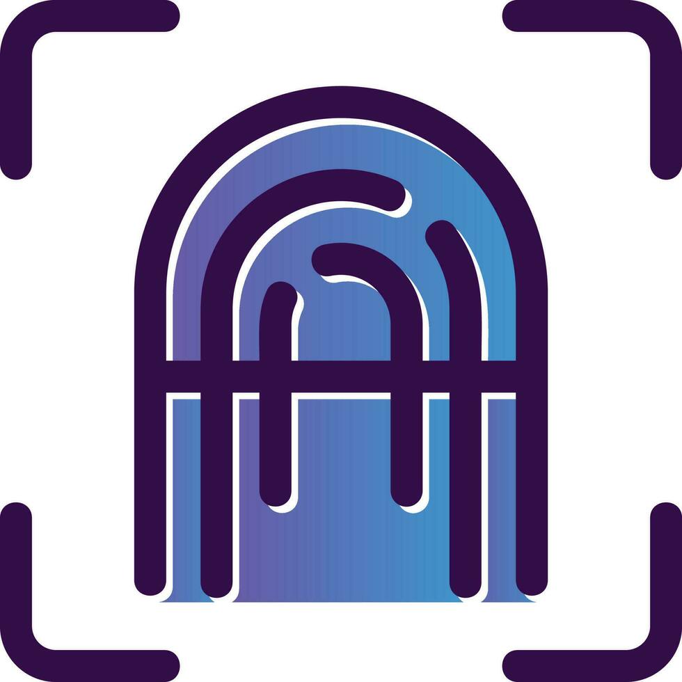 Fingerprint Scan Vector Icon Design