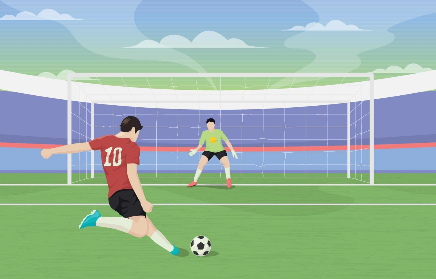 Soccer Player on Penalty Kick vector