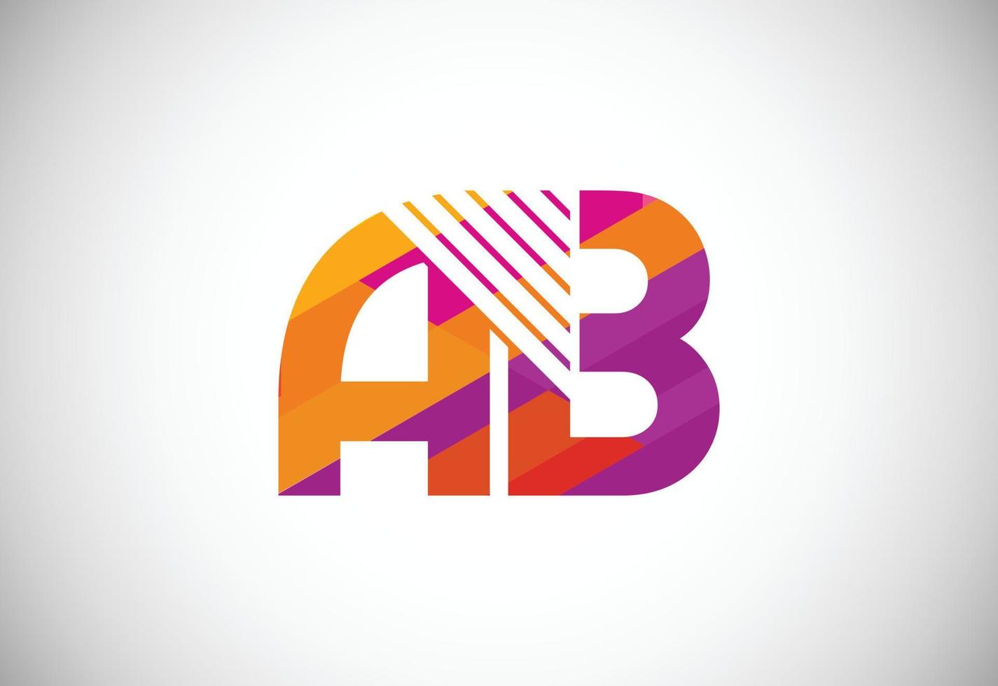 Initial Letter A B Low Poly Logo Design Vector Template. Graphic Alphabet Symbol For Corporate Business Identity