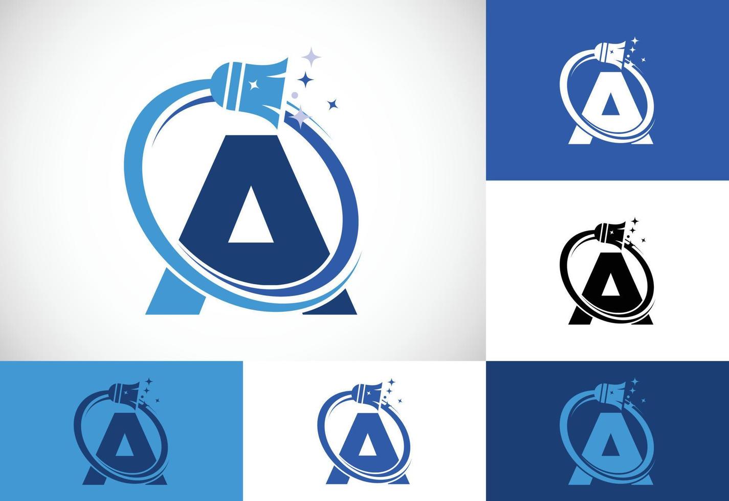 Letter A cleaning service logo design template, Cleaning company logo sign symbol. vector