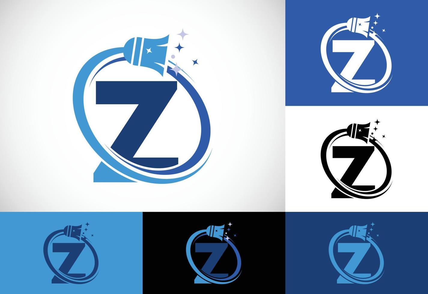 Letter Z cleaning service logo design template, Cleaning company logo sign symbol. vector