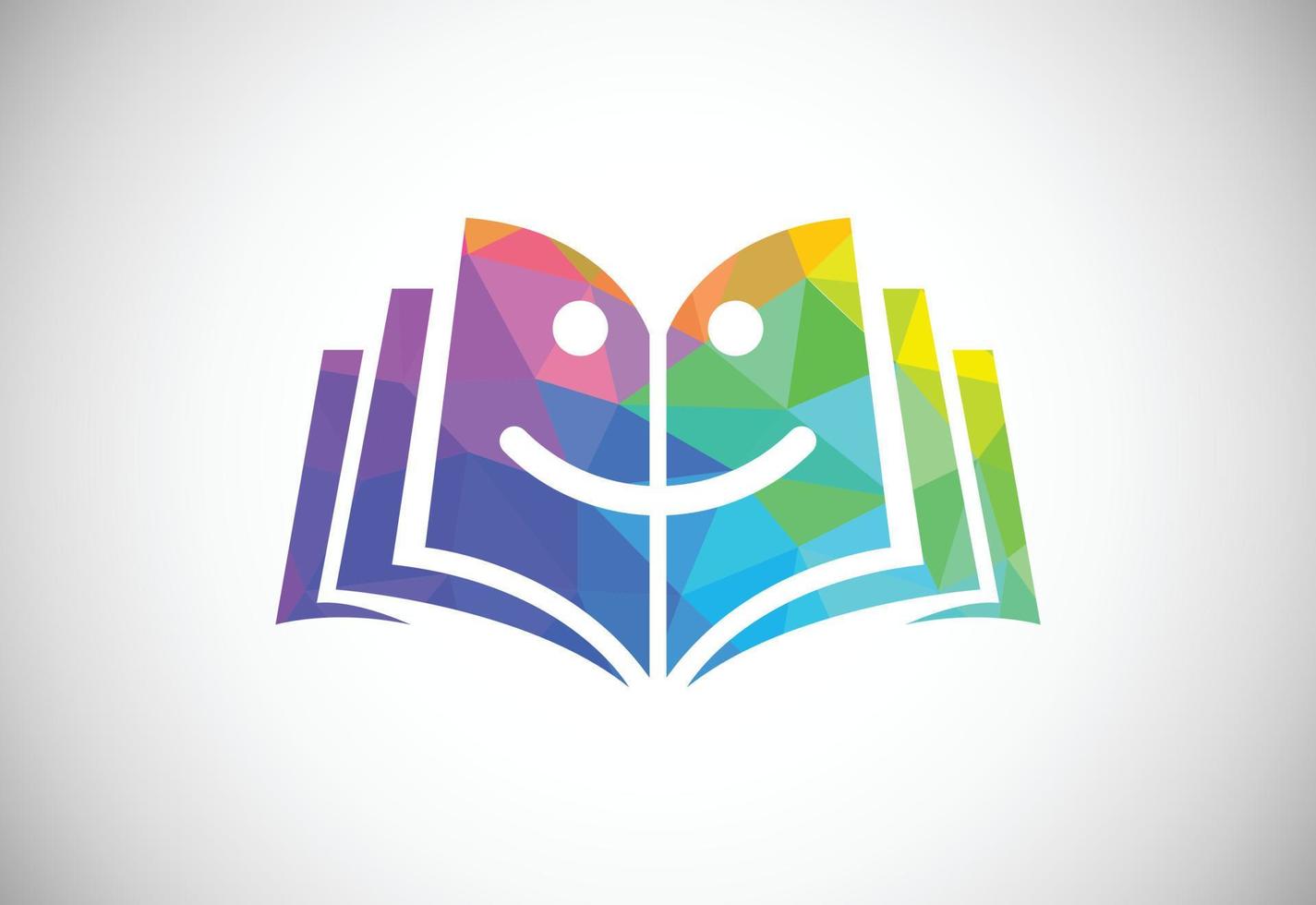 Modern low poly style education logo design, Geometric, and triangle book logo icon sign symbol. vector