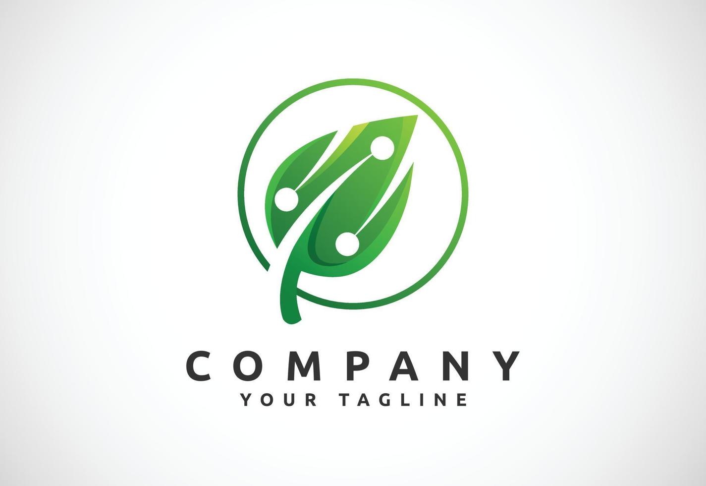 Green tech logo designs template, Creative nature technology concept logo symbol vector