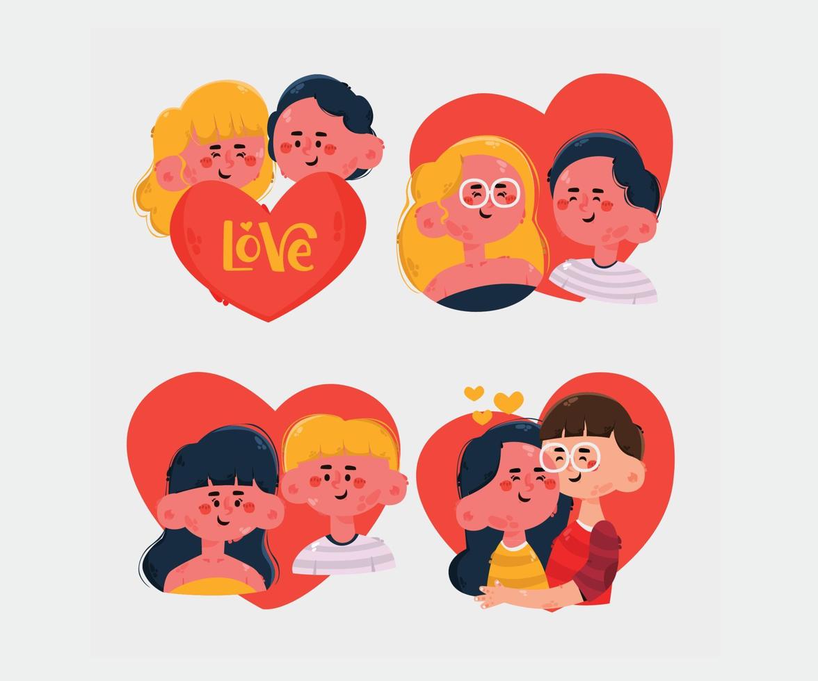 mano dibujado San Valentín día Pareja ilustración vector