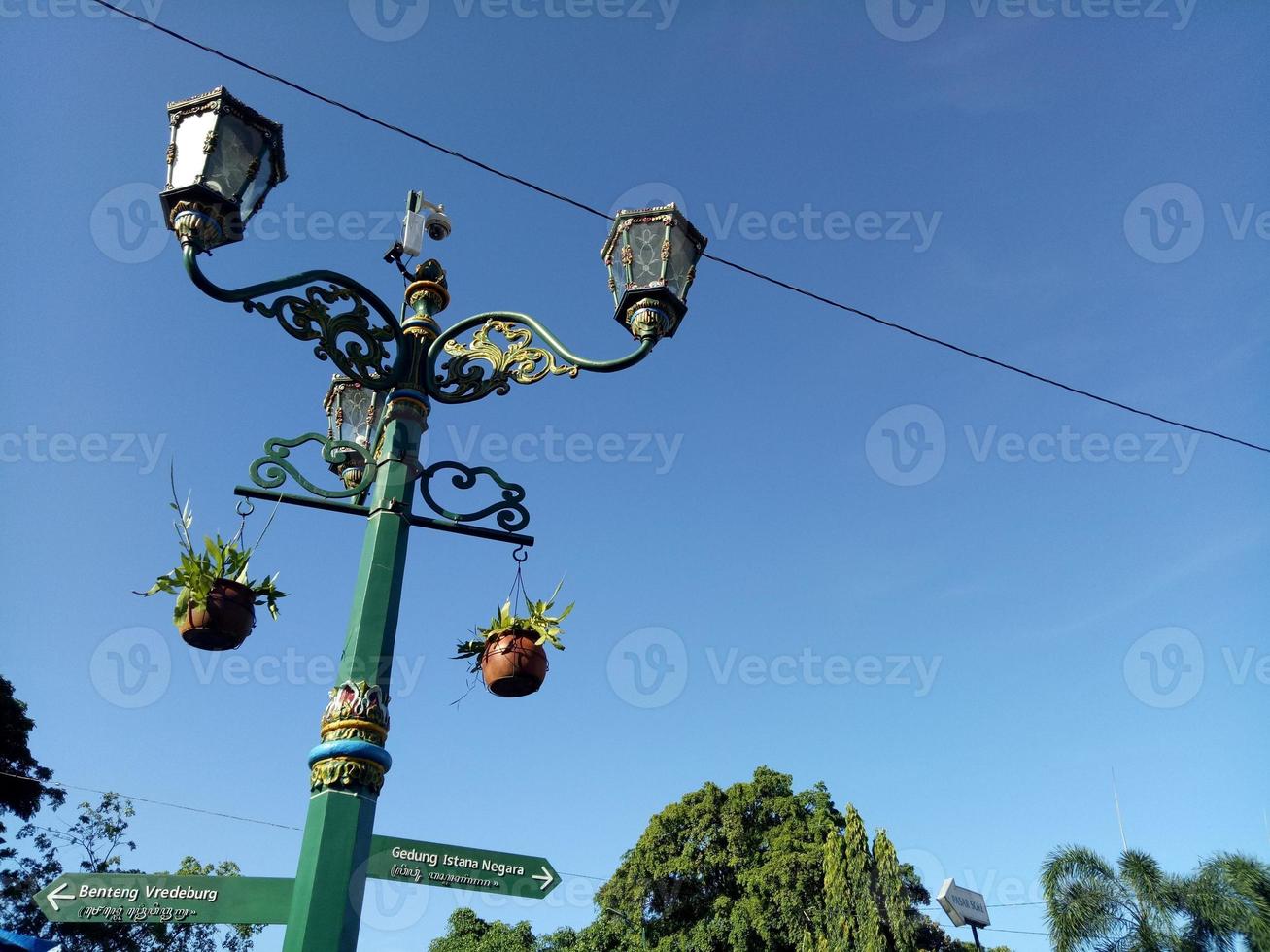 traditional street lights in the city of Yogyakarta photo