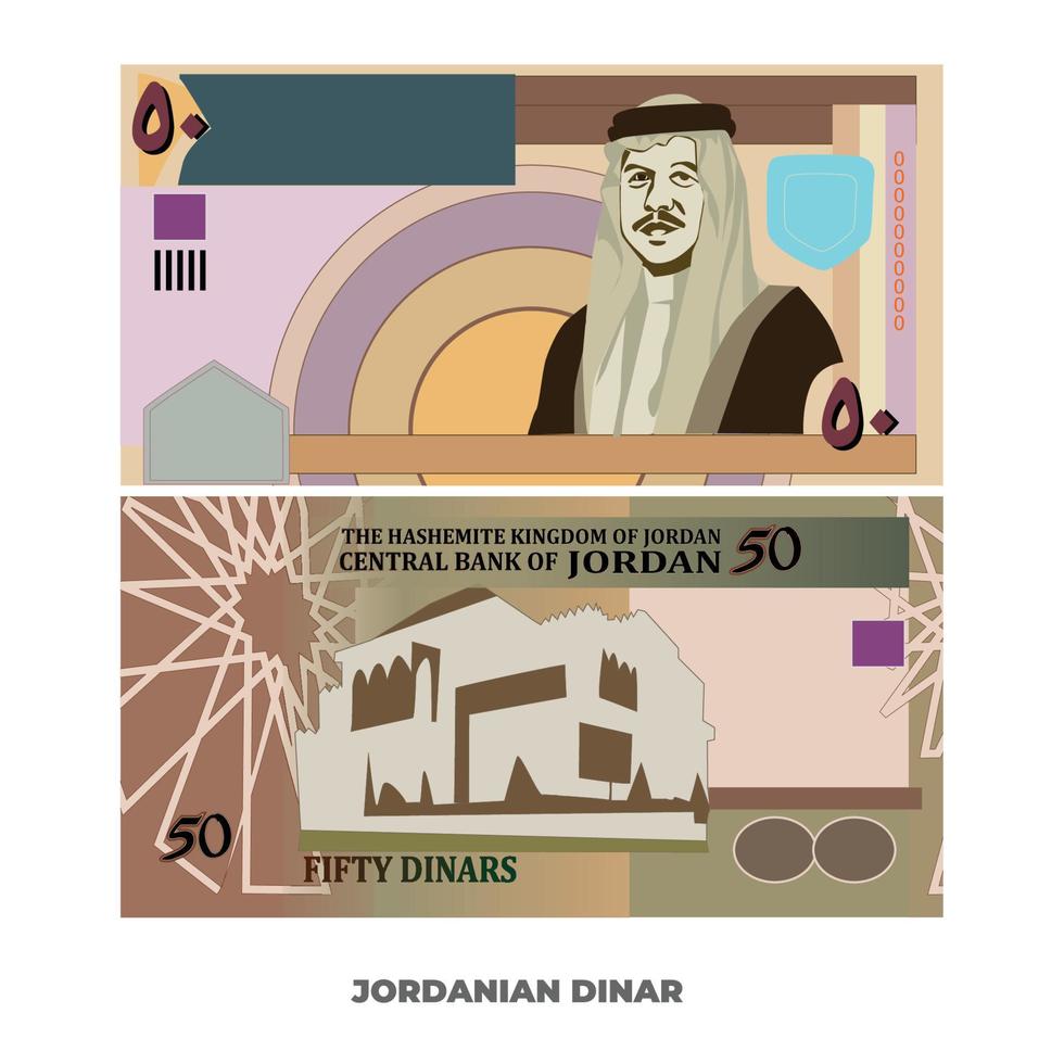 Vector Illustration of Jordanian dinar note Isolated on white background, scalable and editable eps