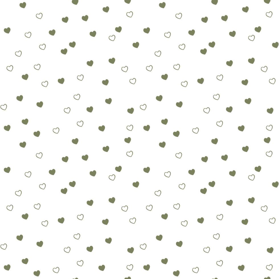 Seamless vector pattern of olive heart unstable movement on white background