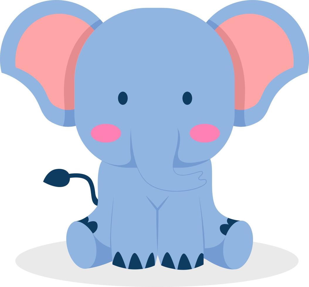 linda elefante dibujos animados plano vector ilustración