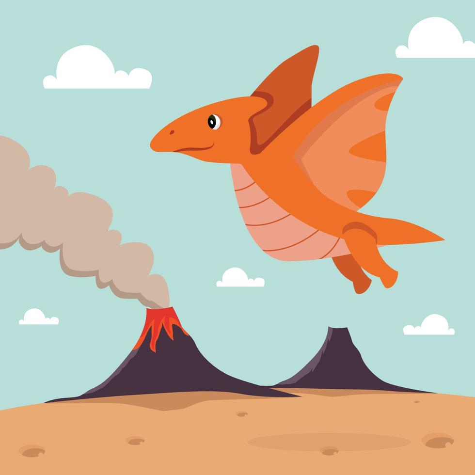 Cute Dinosaurs. Dino cartoon character. Flat vector illustration