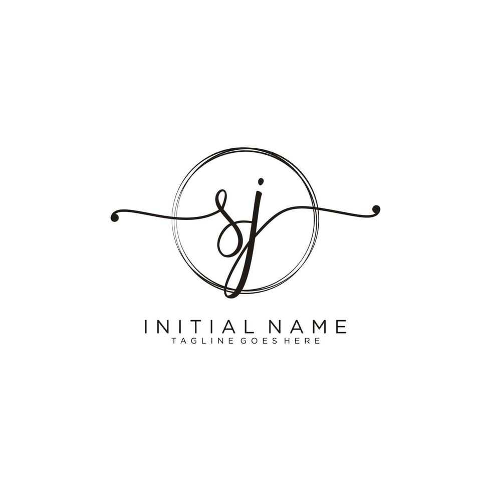 inicial sj femenino logo colecciones modelo. escritura logo de inicial firma, boda, moda, joyería, boutique, floral y botánico con creativo modelo para ninguna empresa o negocio. vector