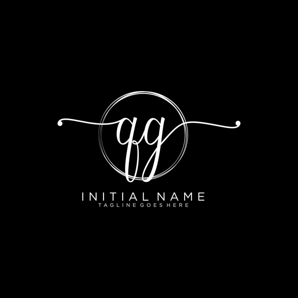 inicial qg femenino logo colecciones modelo. escritura logo de inicial firma, boda, moda, joyería, boutique, floral y botánico con creativo modelo para ninguna empresa o negocio. vector