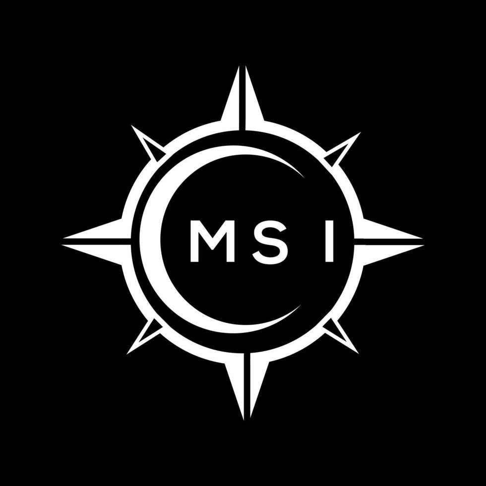 MSI abstract monogram shield logo design on black background. MSI creative initials letter logo. vector