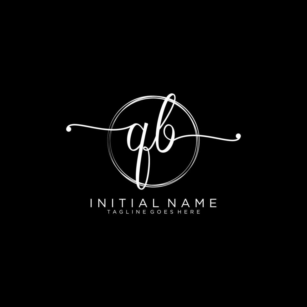 Initial QB feminine logo collections template. handwriting logo of initial signature, wedding, fashion, jewerly, boutique, floral and botanical with creative template for any company or business. vector