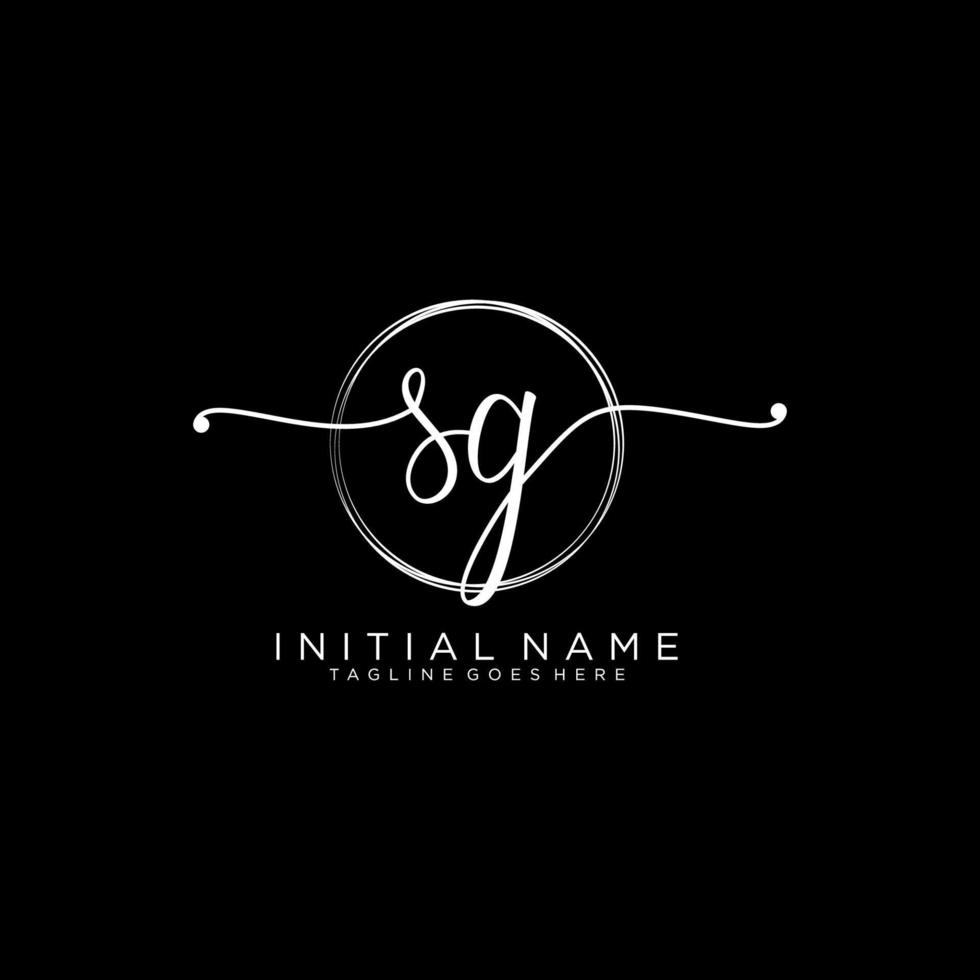 Initial SG feminine logo collections template. handwriting logo of initial signature, wedding, fashion, jewerly, boutique, floral and botanical with creative template for any company or business. vector