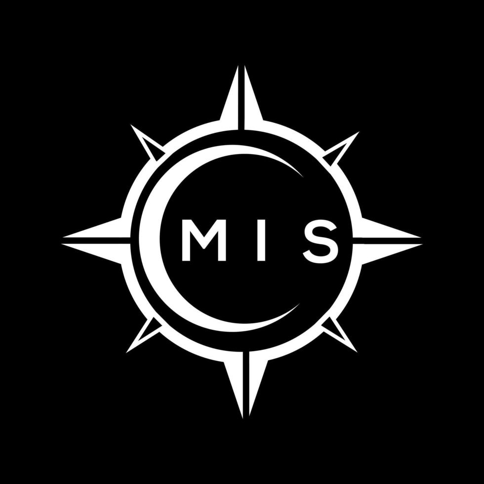 MIS abstract monogram shield logo design on black background. MIS creative initials letter logo. vector