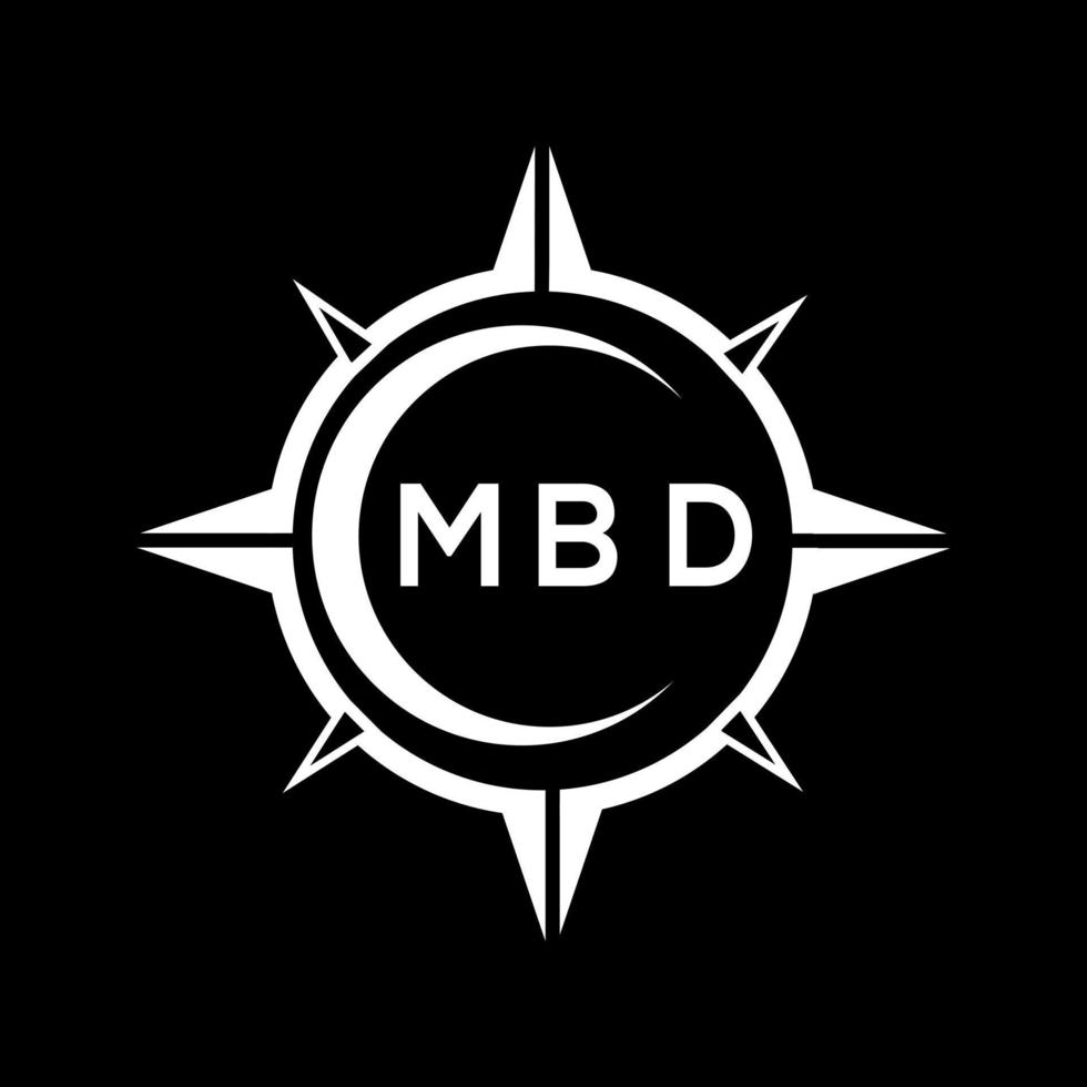 MBD abstract monogram shield logo design on black background. MBD creative initials letter logo. vector