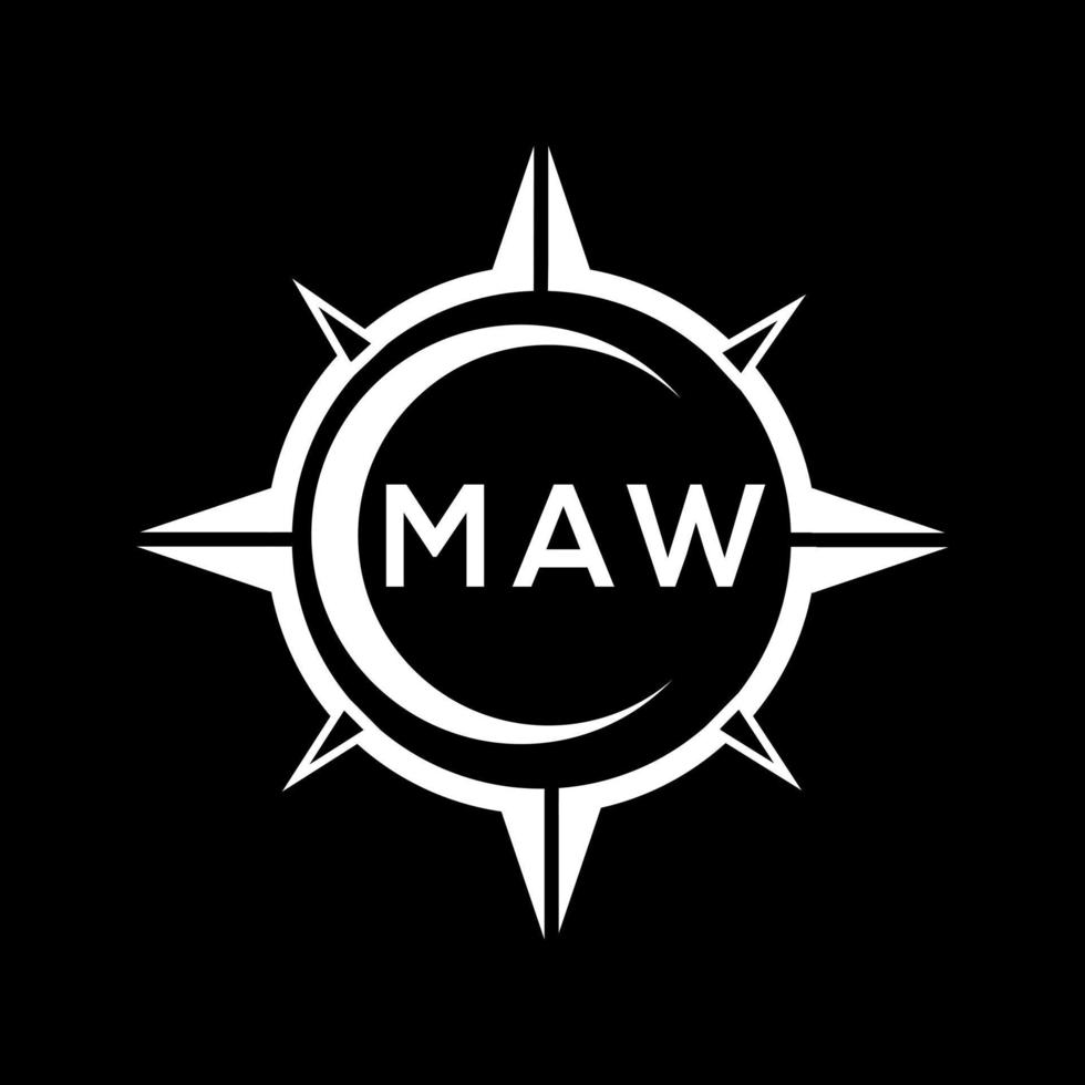 MAW abstract monogram shield logo design on black background. MAW creative initials letter logo. vector