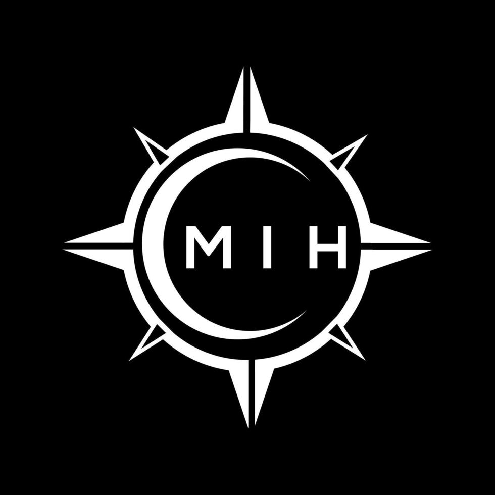 MIH abstract monogram shield logo design on black background. MIH creative initials letter logo. vector