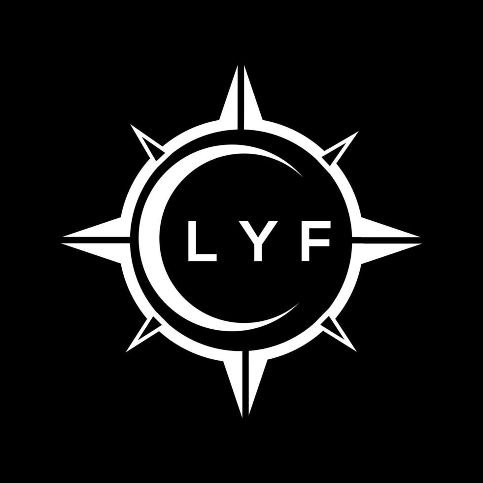 LYF abstract monogram shield logo design on black background. LYF creative initials letter logo. vector