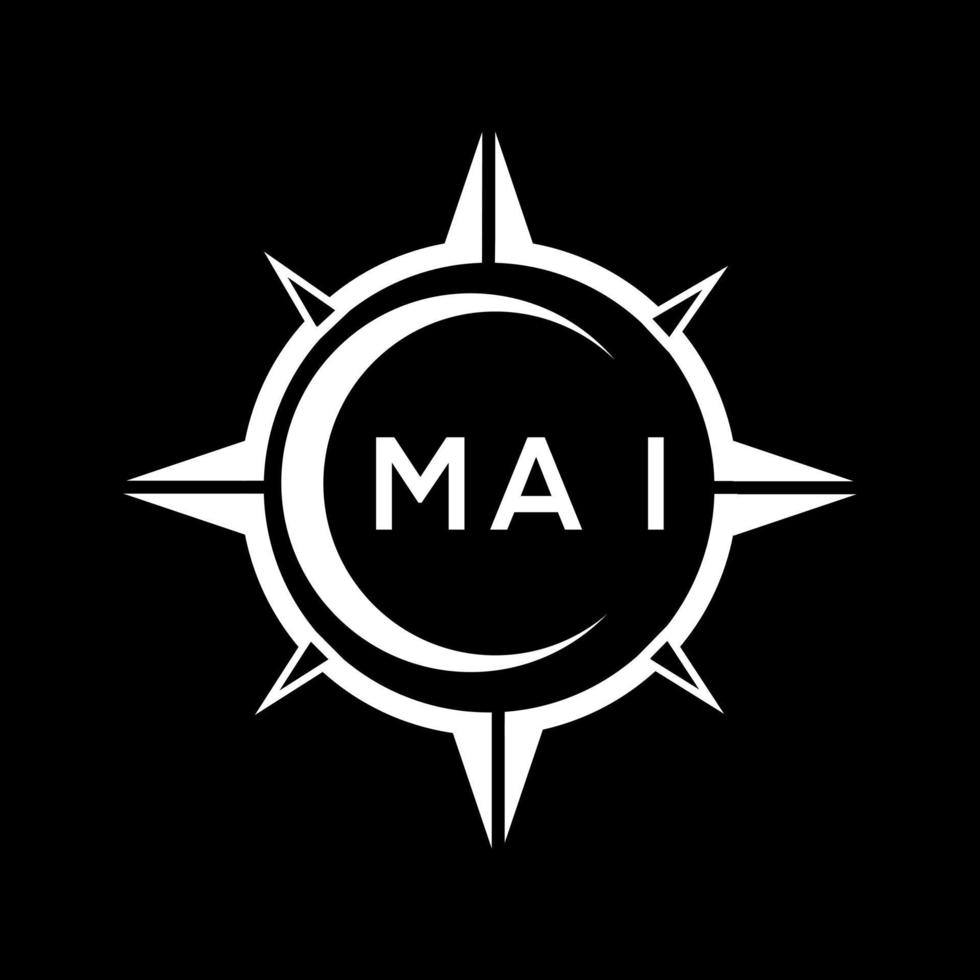 MAI abstract monogram shield logo design on black background. MAI creative initials letter logo. vector