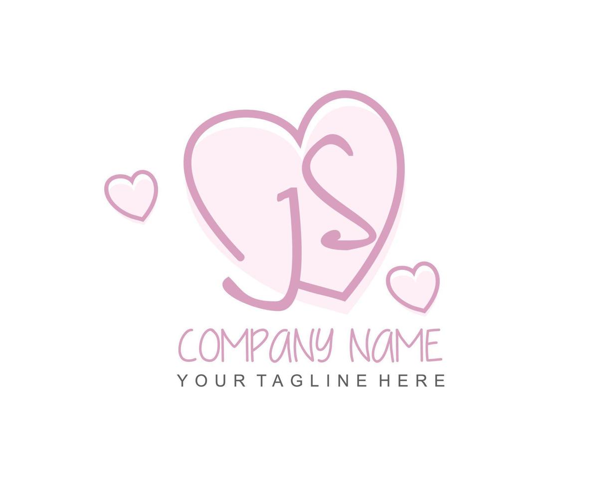 Initial JS with heart love logo template vector 20062775 Vector Art at ...