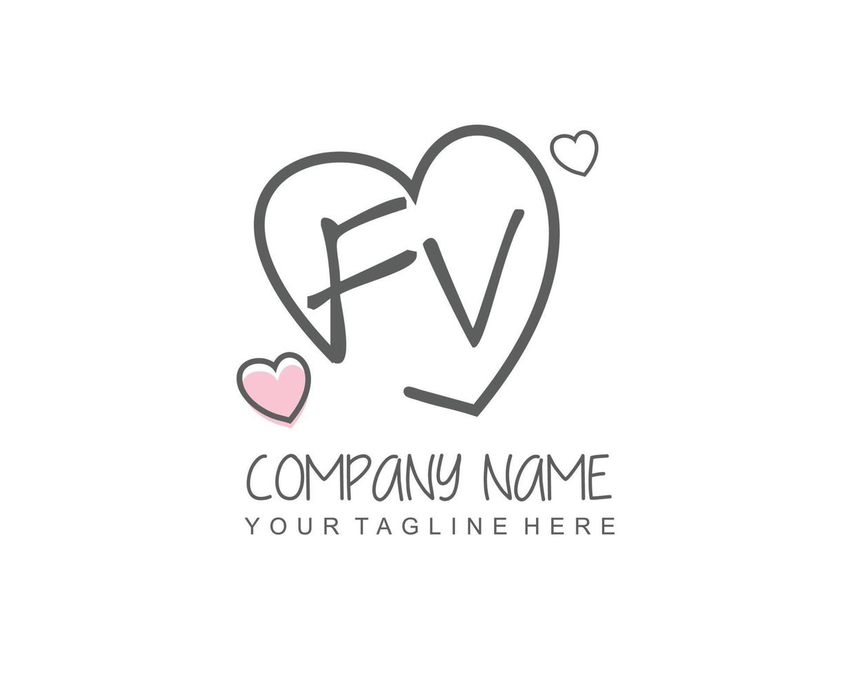 Initial VL with heart love logo template vector 20158682 Vector