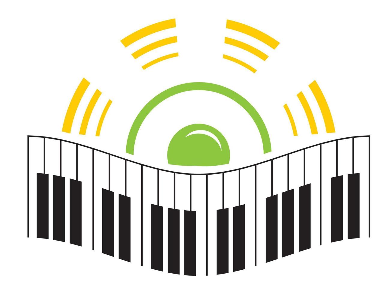 Piano and speaker in music logo template vector