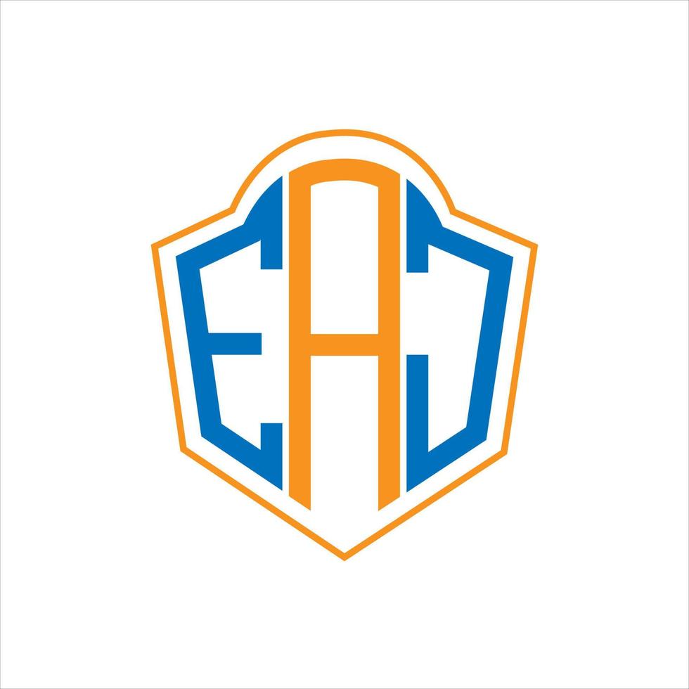 EAJ abstract monogram shield logo design on white background. EAJ creative initials letter logo. vector