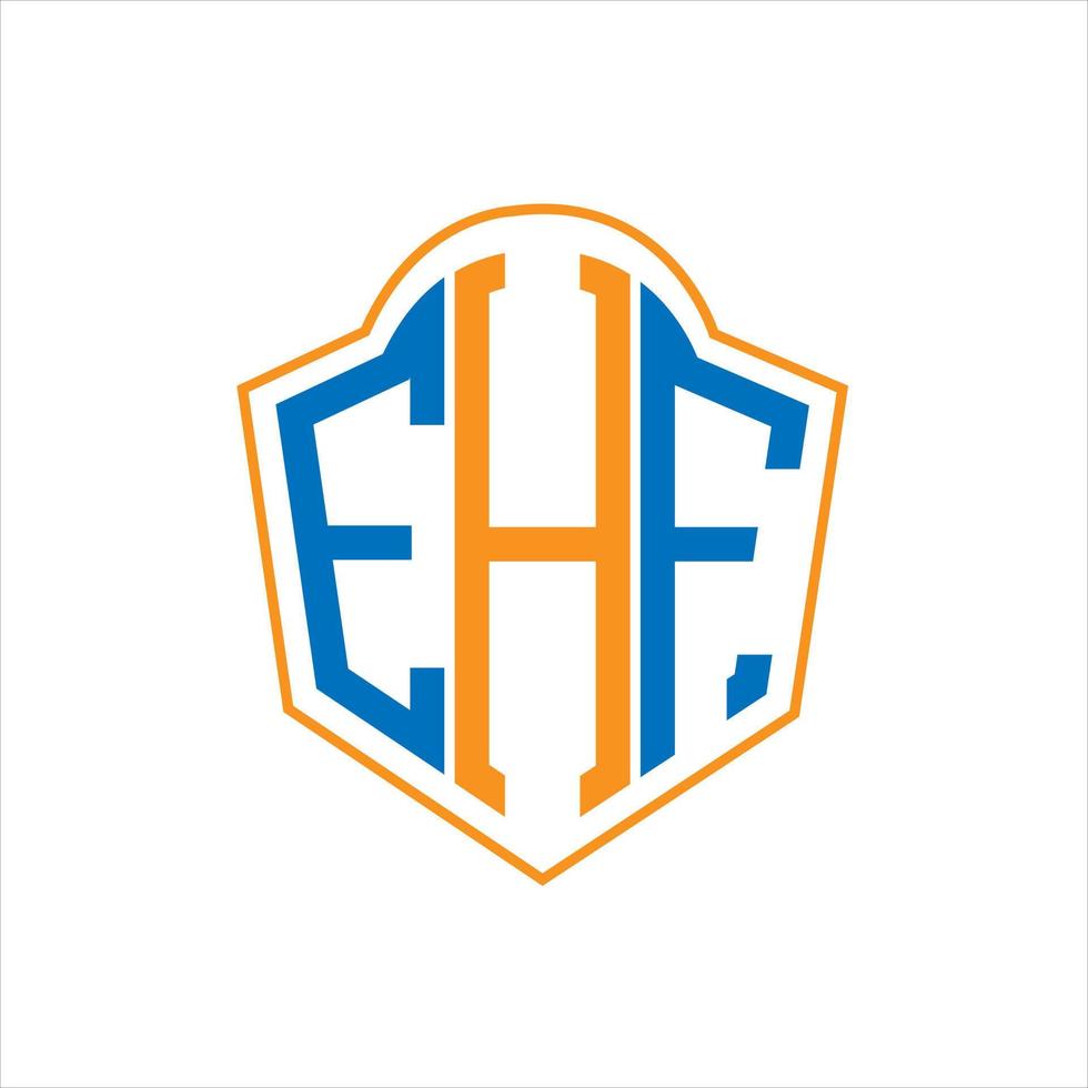 EHF abstract monogram shield logo design on white background. EHF creative initials letter logo. vector