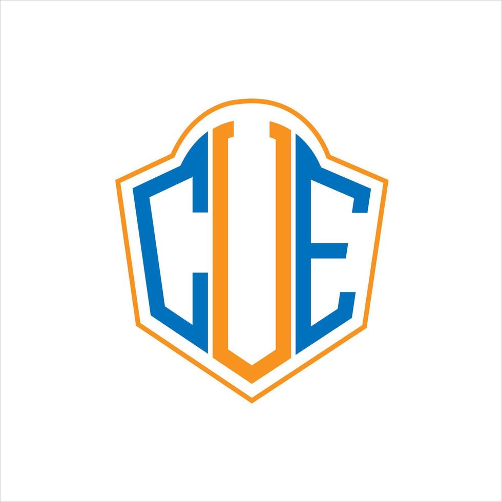 CUE abstract monogram shield logo design on white background. CUE creative initials letter logo. vector