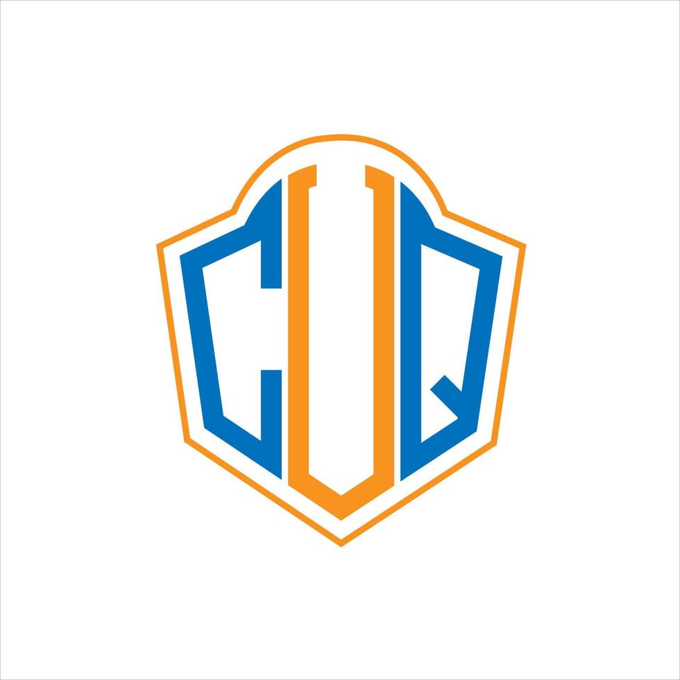 CUQ abstract monogram shield logo design on white background. CUQ creative initials letter logo. vector