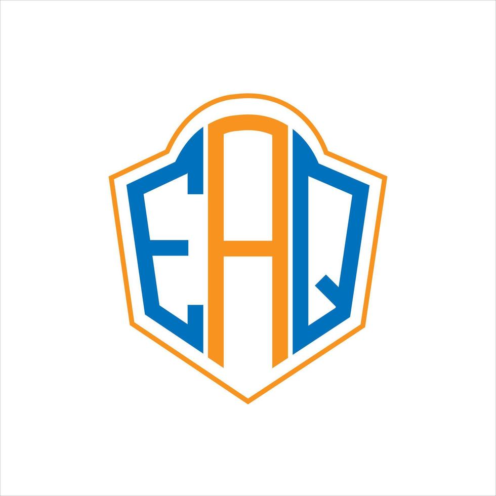 EAQ abstract monogram shield logo design on white background. EAQ creative initials letter logo. vector