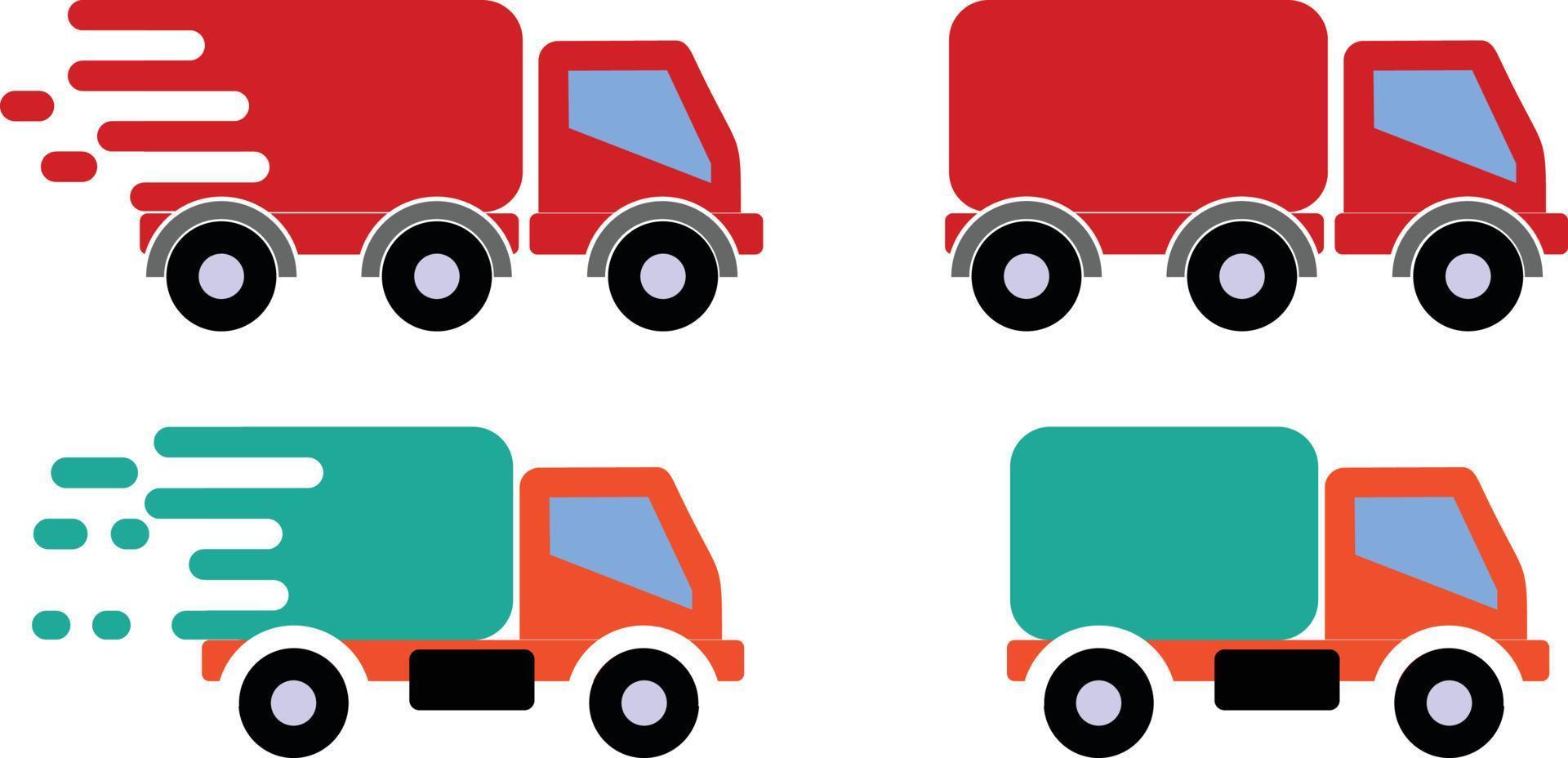 Isometric Truck Image Icon Logo Element Vector Graphic design Illustration Shipping Transportations