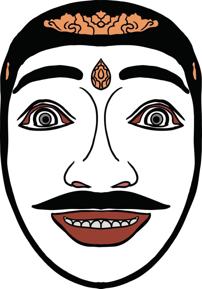 Traditional Mask Bali Vector Image Vintage Classic Isometric Graphic Design Illustrations
