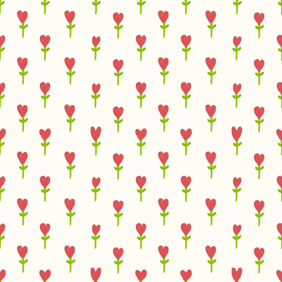Seamless pattern with heart flowers. Patterns for decorating wrapping paper. Valentines Day. vector