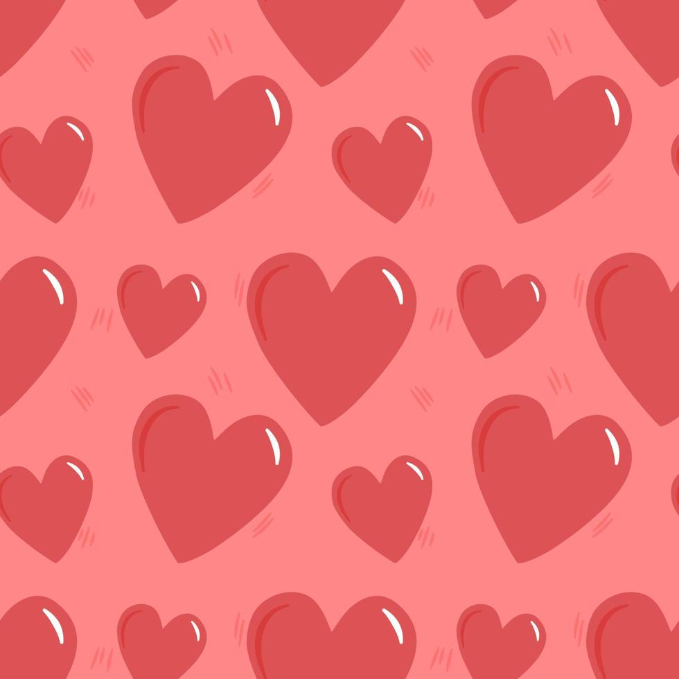 Patterns for decorating fabric or wallpaper. Pink hearts blooming on Valentines Day. vector