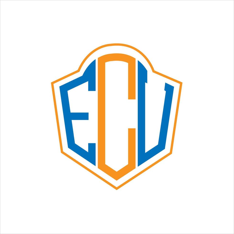 ECU abstract monogram shield logo design on white background. ECU creative initials letter logo. vector
