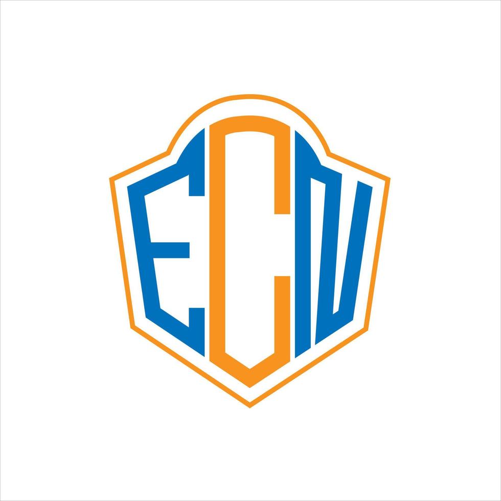 ECN abstract monogram shield logo design on white background. ECN creative initials letter logo.ECN abstract monogram shield logo design on white background. ECN creative initials letter logo. vector