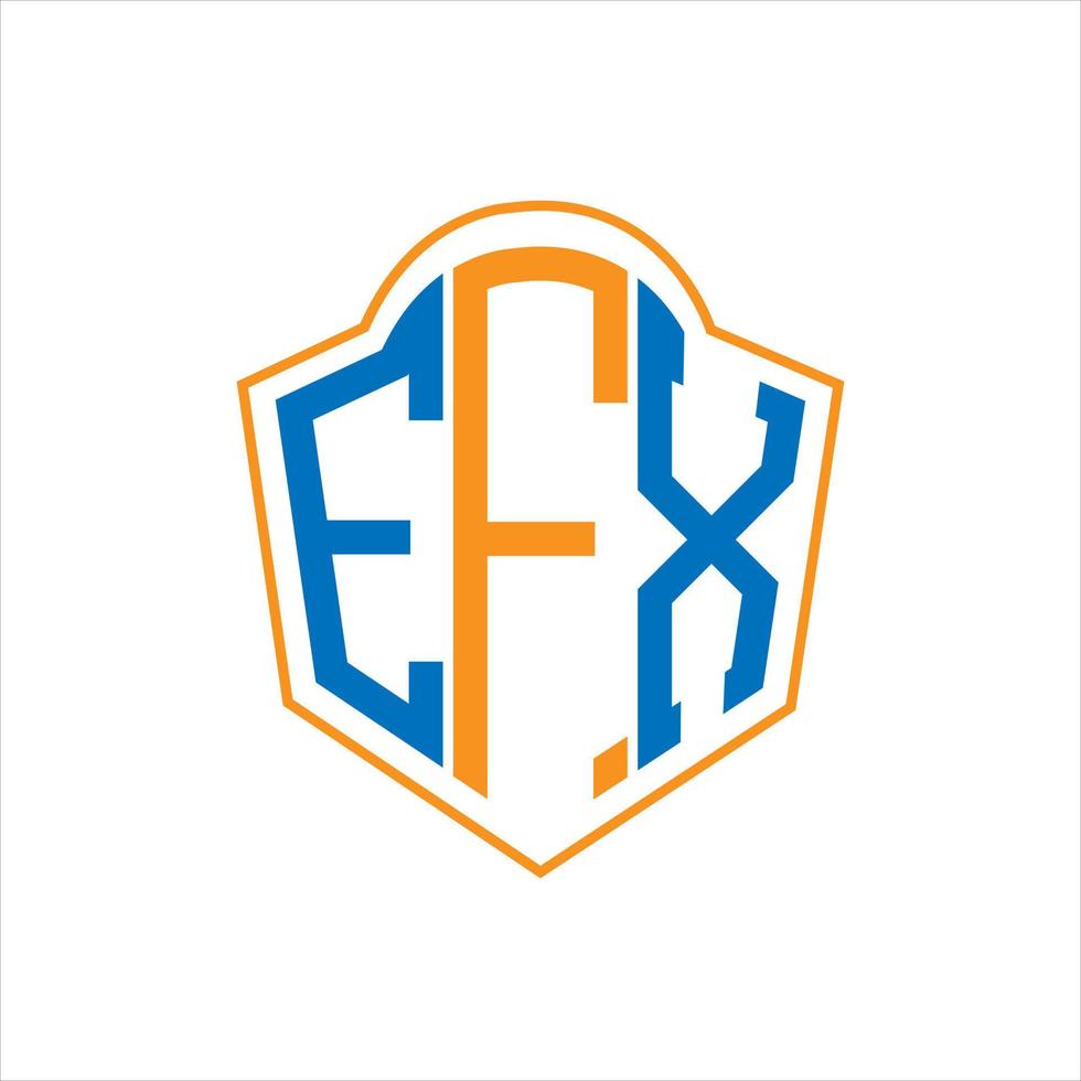 EFX abstract monogram shield logo design on white background. EFX creative initials letter logo. vector