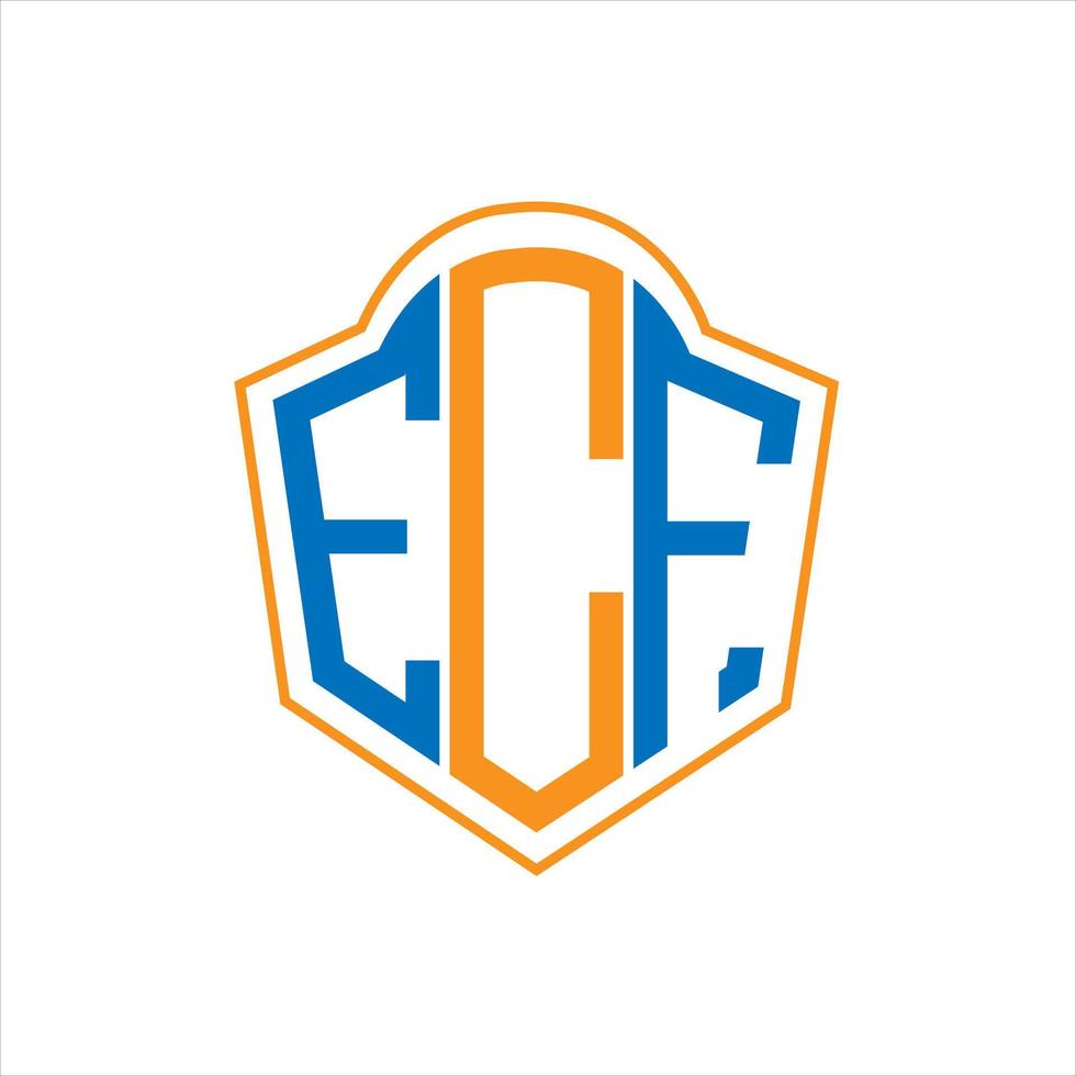 ecf resumen monograma proteger logo diseño en blanco antecedentes. ecf creativo iniciales letra logo. vector