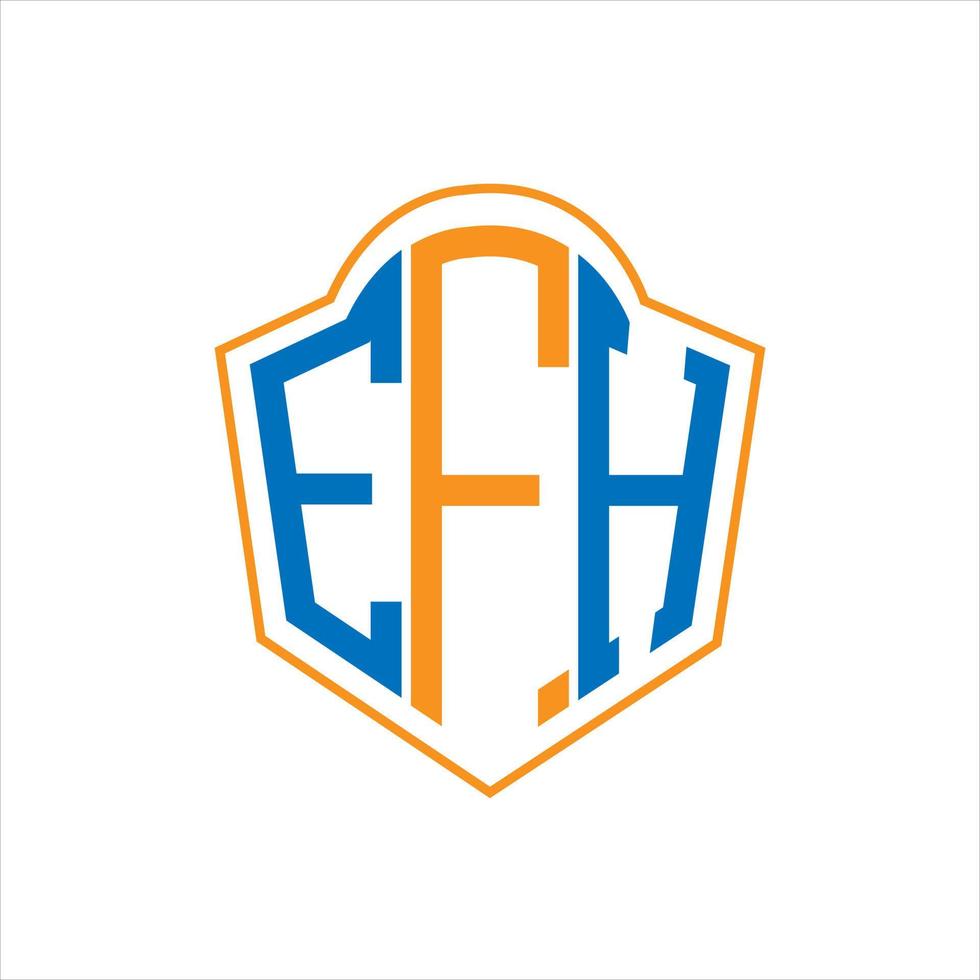 EFH abstract monogram shield logo design on white background. EFH creative initials letter logo. vector