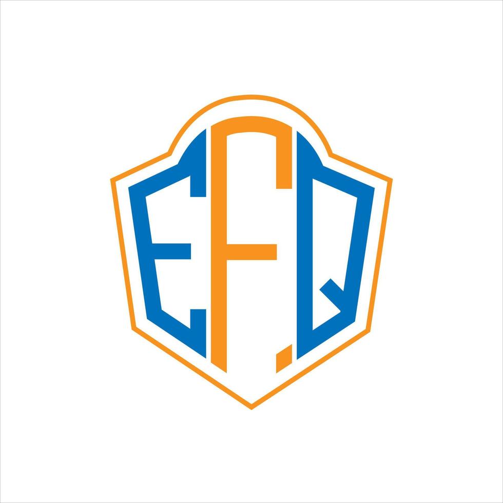 EFQ abstract monogram shield logo design on white background. EFQ creative initials letter logo. vector