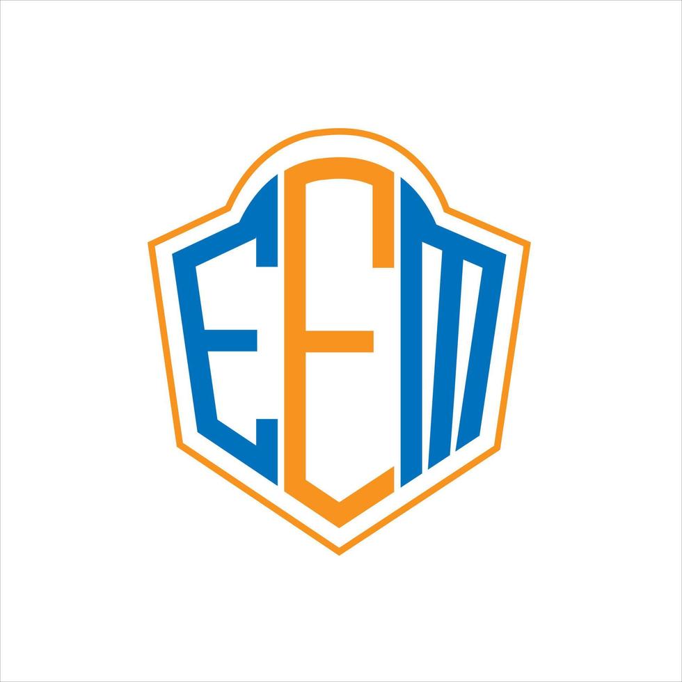 EEM abstract monogram shield logo design on white background. EEM creative initials letter logo.EEM abstract monogram shield logo design on white background. EEM creative initials letter logo. vector
