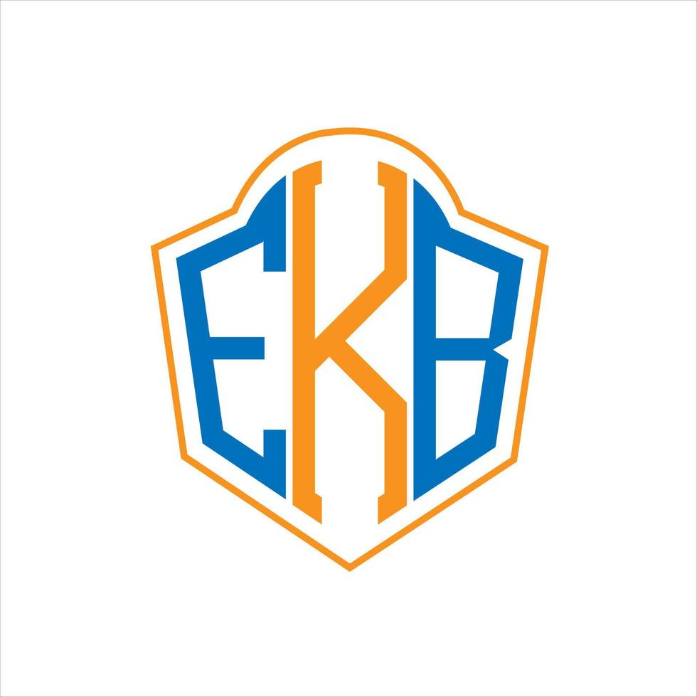 EKB abstract monogram shield logo design on white background. EKB creative initials letter logo. vector