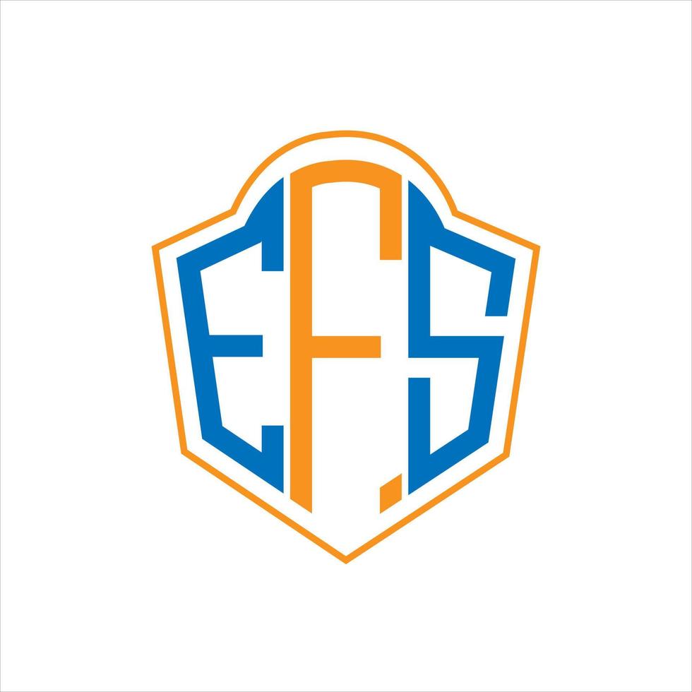 EFS abstract monogram shield logo design on white background. EFS creative initials letter logo. vector