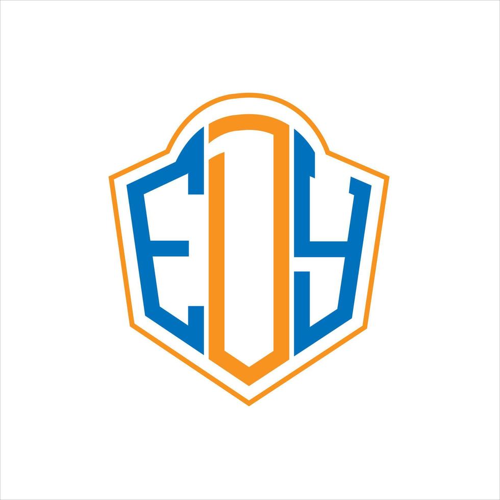 EDy abstract monogram shield logo design on white background. EDy creative initials letter logo.EDy abstract monogram shield logo design on white background. EDy creative initials letter logo. vector