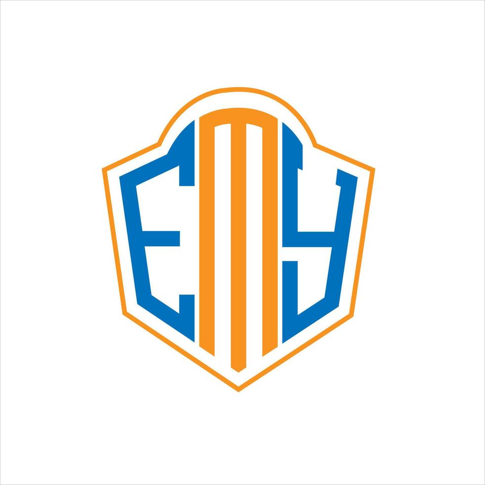 EMY abstract monogram shield logo design on white background. EMY creative initials letter logo. vector
